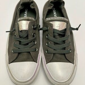 Converse Allstar Women’s Low-Top Canvas Sneakers in Gray with Iridescent Accents